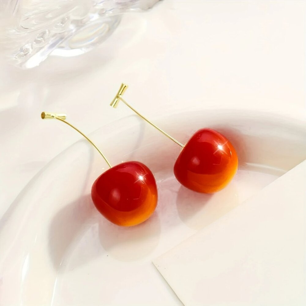 NEW! TRENDY CHERRY DROP EARRINGS